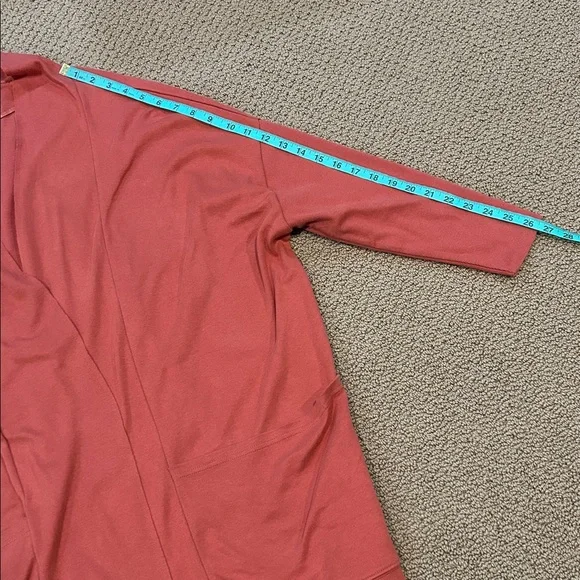 Pact Airplane Cardigan size XL/XXL Baked Clay Open Front Organic Cotton Knit - Picture 15 of 15